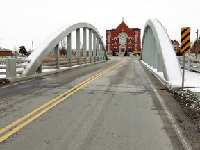 The River Canard bridge is shown on December 25, 2012.