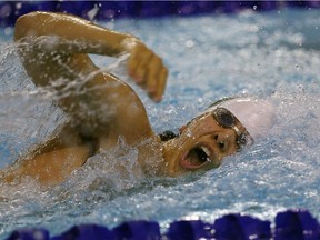 Omar Elmor competes in the OFSAA swimming finals at Windsor International Aquatic and Training Centre in Windsor on March 9, 2016.