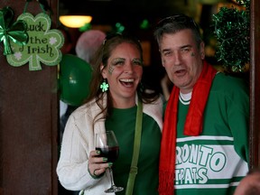 Barb and Rob Stewart celebrate St. Patrick's Day at Kildare House on March 17, 2016.