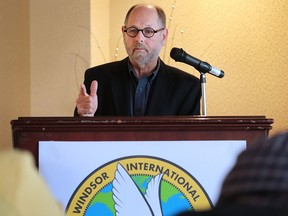 A media conference was held on Thursday, March 3, 2016, detailing the upcoming Windsor International Writers Conference. Marty Gervais, a member of the organizing committee and Windsor's poet laureate speaks during the event.