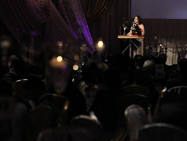 Shelley Fellows accepts the Athena Award during the 2016 BEA awards at Caesars Windsor in Windsor on Tuesday, April 20, 2016.