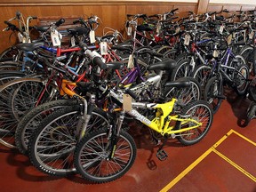 Bicycles at the Windsor police auction of 2015.