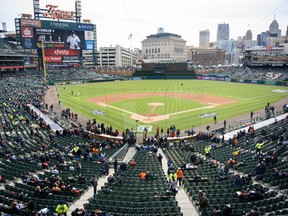 The Detroit Tigers take on the New York Yankees in this home opener at Comerica Park in Detroit,Michigan on Friday, April 8, 2016.