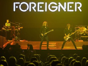 Michael Bluestein, Kelly Hanson, Joel Hoekstra, Jeff Pilson and Chris Frazier of Foreigner perform to a sold out show at The Colosseum at Caesars Windsor  on Thursday, April 7, 2016.