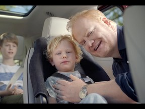 Comedian Jim Gaffigan and some of his five kids in a promotional spot for the 2017 Chrysler Pacifica.