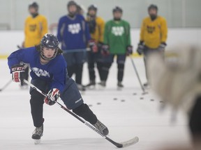 Evan Ferguson of the Windsor AAA Minor Midget team practises at Central Park Athletics on March 13, 2016.