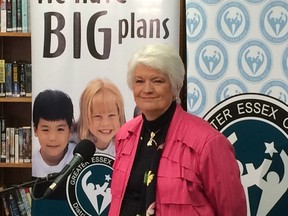 Ontario Minister of Education Liz Sandals announces $44 million in funding for a new JK through Grade 12 school in Kingsville on April 25, 2016.