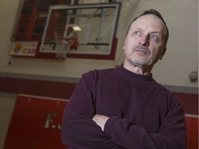 WECSSAA president Kim Larsen is pictured in the gymnasium at Brennan Catholic high school on April 21, 2016.