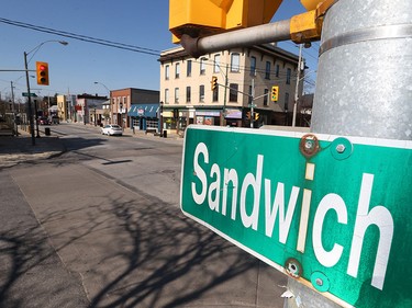 Sandwich Street in Windsor is shown on April 15, 2016.
