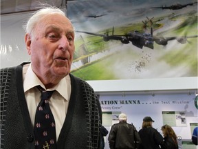 Pieter Buttenaar, 86, was among the Dutch families saved by Operation Manna where the RAF dropped food to starving residents of war-torn Hollard during WWII.  Butternaar, who will never forget the Lancaster bomber flying overhead, attended the Canadian Historical Aircraft Association's exhibit Friday at Windsor International Airport.