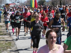 Runners take part in the 4th annual Run for Rocky along Windsor's waterfront on April 17, 2016 in Windsor.