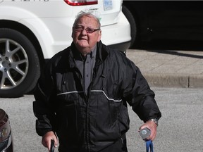 Former school teacher turned magician James Leo Ryckman enters the Superior Court of Justice on the first day of the sexual assault trial on April 27, 2016 in Windsor.