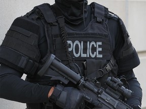 A member of the Windsor police Emergency Services Unit in full gear.