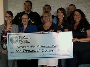 The Essex Community Policing Committee has donated $10,000 to the Windsor-Essex Ronald McDonald House. Photo courtesy of Essex County OPP.