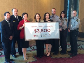 The Heart And Stroke Foundation was presented with a $3,500 cheque from Caesars Windsor on Friday May 6, 2016. (Kelly Steele/Windsor Star)