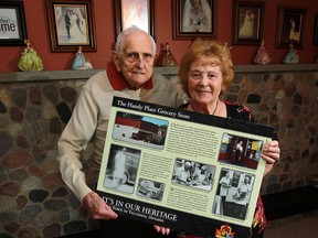 Vince and Lauretta Labute tell the story of The Handy Place grocery store, located for decades at Lesperance Road and Riverside Drive East April 28, 2016. The store and building are long gone, but now, Town of Tecumseh and the Labute family will be erecting a story board at the old store site, which is now a town park. (NICK BRANCACCIO/Windsor Star)