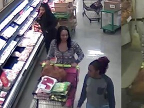 Windsor police are hoping someone will recognize a trio of women who took off from a Freschco with a load of stolen meat on April 16.