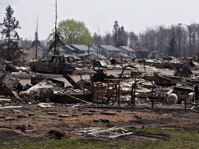 The devastated neighbourhood of Beacon Hill is shown in Fort McMurray, Alta., on Friday, May 13, 2016.
