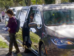 The Chrysler Pacifica is pictured in a screen shot from the Bad Moms movie trailer.