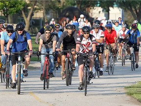 Windsor cyclists participate in last year's bike-to-work day.  (DAN JANISSE/The Windsor Star)