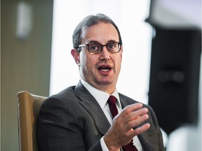 ***FREELANCE PHOTO - POSTMEDIA NETWORK USE ONLY*** TORONTO, ONTARIO. (OSC DIALOGUE) Mark Wiseman, President & CEO of the CPP Investment Board, speaks during a panel on Perspectives on Investing in Canada and Abroad, at the OSC Dialogue Conference in Toronto on Thursday, October 8, 2015. (Section: NP-FP, Reporter: Barbara Shecter) Aaron Vincent Elkaim for the National Post  ORG XMIT: AVE101  1113-biz-xFPcppib ORG XMIT: POS1510081350544872