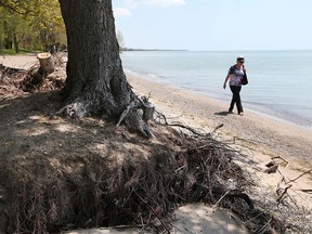 Holiday Beach Conservation Area in Amherstburg, Ont., is pictured on May 18, 2016. The conservation area has sustain extreme erosion on the Lake Erie Beach.