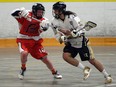 League scoring leader Andrew Garant, seen in action on the right, had 10 points to help the Windsor Clippers to a 19-7 win over Guelph on Saturday in Ontario Lacrosse Association junior B action.