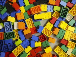 A close up of the colourful lego blocks are pictured in this April 2016 photo.