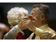 Pensioners take part in a local tea dance.