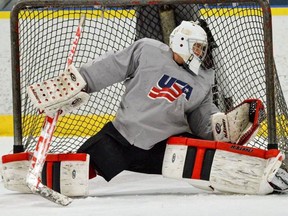 Cayden Primeau, son of former NHLer Keith Primeau, was in Plymouth Mich., on this weekend for USA Hockey’s Warren Strelow national team goaltending camp. (Clayden Primeau, Facebook)
