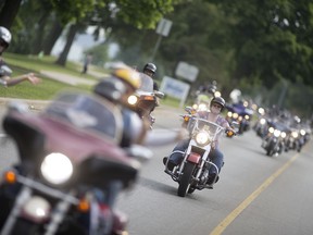 Hundreds of bikers took to the streets on Sunday, May 29, 2016 for the 11th annual Ride for Dad, which raises money for prostate cancer treatment.