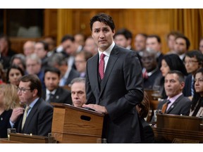 Prime Minister Justin Trudeau in the House of Commons on Parliament Hill in Ottawa.