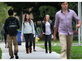 In this file photo, students are shown at the University of Windsor campus on Thursday, Sept. 11, 2014, in Windsor, ON. Tuition may soon be on the rise again. (DAN JANISSE/The Windsor Star)