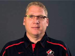 George Burnett with the Under 18 Team Canada hockey camp in Calgary, on July 31, 2010.