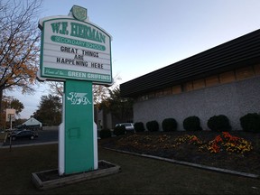 The exterior of W.F. Herman Secondary School is pictured in this file photo.