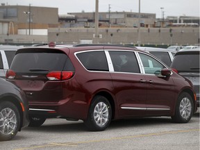 WINDSOR, ON. ARPIL 26, 2016. --  Chrysler Pacifica's roll off the line at the Windsor Assembly Plant in Windsor on Tuesday, April 26, 2016.                  (Windsor Star - Tyler Brownbridge)