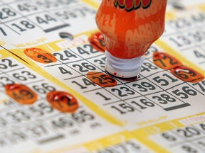 A bingo dabber marks a card during the World Series of Bingo at Classic Bingo III in Windsor on Wednesday, July 23, 2008.