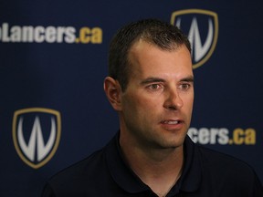 The University of Windsor Lancers new head coach of track and field Andy Hahn is introduced during a news conference at the St. Denis Centre in Windsor on May 26, 2016.