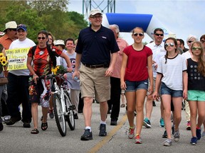 Mayor Drew Dilkens with family and friends during Mayor's Walk in this May 18, 2015, file photo.