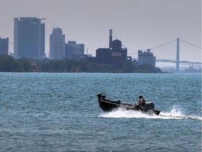 In this file photo, the Windsor riverfront and the Ambassador Bridge are seen looking west down the Detroit River from Lauzon Road on May 24, 2016.