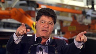 Unifor national president Jerry Dias speaks during the Fiat Chrysler launch of the 2017 Pacifica at the Windsor Assembly Plant in Windsor.