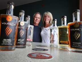 Portrait of WOLFHEAD DISTILLERY co-owners Tom and Sue Manherz at the Amherstburg, Ont. distillery on May 27, 2016.