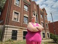 Tammy Williams is shown at the apartment building she lives in at 444 Park St. W. in Windsor, ON. on Wednesday, June 15, 2016. She is upset with the condition of the building and lack of hot water. (DAN JANISSE/The Windsor Star)