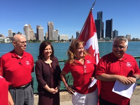 The Great Canadian Flag Project team announced Wednesday that the Canada 150 Fund — established to support initiatives that honour Canada's 150th birthday next year — will chip in $150,000 toward the dream of flying a giant maple leaf on the riverfront. (Craig Pearson/Windsor Star)