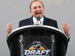 NHL Commissioner Gary Bettman speaks during round one of the 2016 NHL Draft on June 24, 2016 in Buffalo, New York.