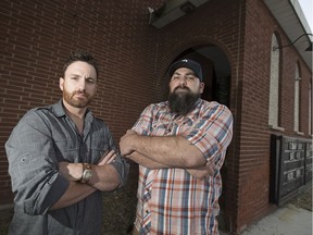 Darren Thorne, left, and Derek Farrugia, pictured in front of the former Abars on May 31, 2016, are starting a campaign to save the building from being demolished.