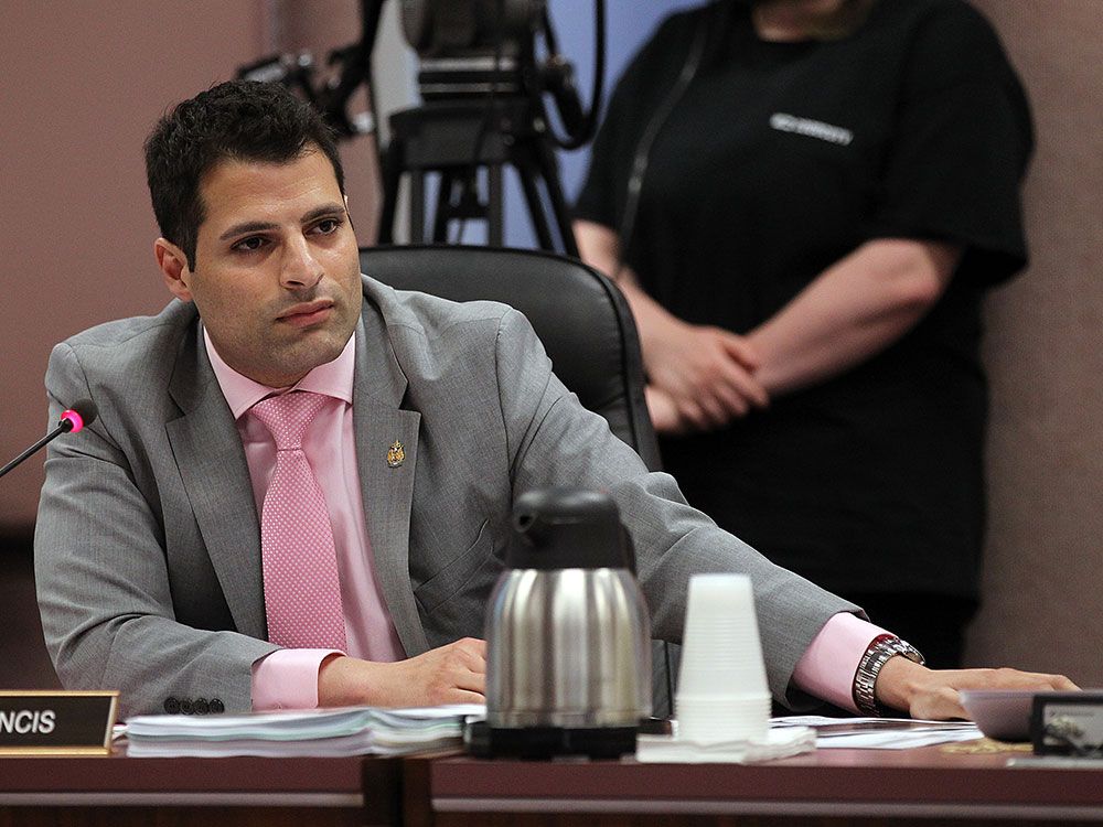 Coun. Fred Francis is seen during a city council meeting at city hall in Windsor on Tuesday, June 7, 2016.    