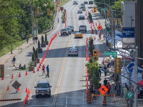 The city reduced Riverside Drive from four lanes to two during the Road Diet event on Saturday, June 11, 2016.