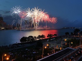 A rooftop view of the 2015 Ford Fireworks show.