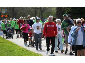 In this file photo, people participate in the 18th annual LifeWalk for Hospice at the Riverside Sportsmen Club, Saturday, May 10, 2014.  (DAX MELMER/The Windsor Star)